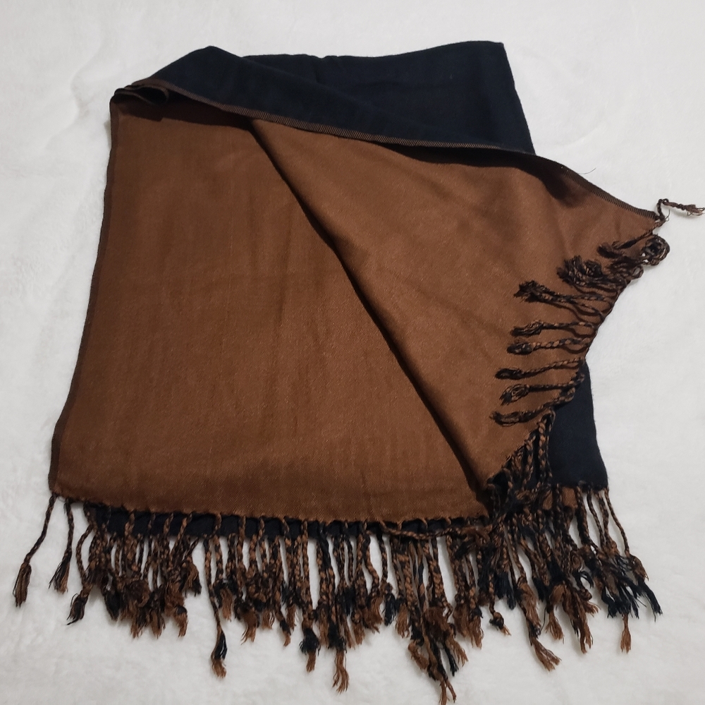 FALL BLACK AND BROWN  SCARF.‎ 72×28